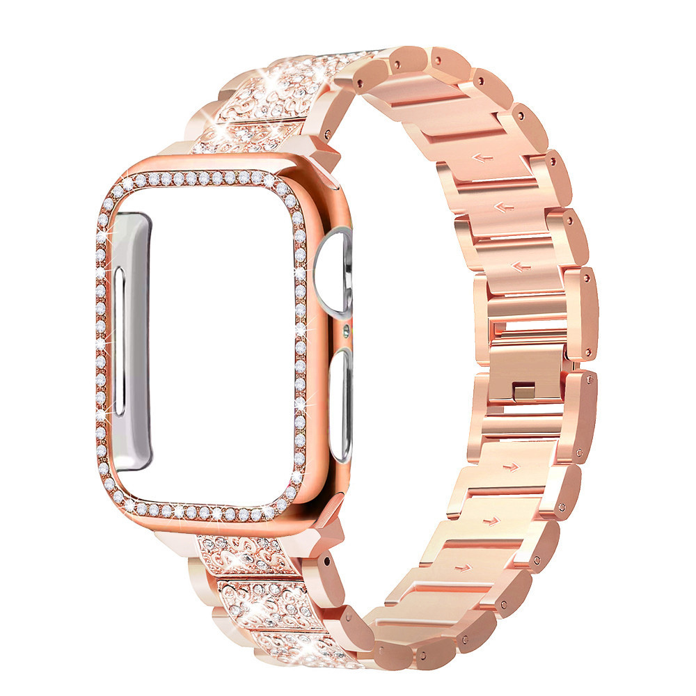 Smartwatch Luxury Watches For Women - Kılıf + Bling kayış için Apple