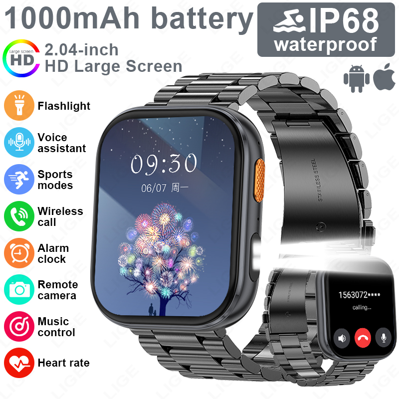 Smartwatch Luxury Watches For Men - LIGE Yeni Askeri Açık Hava 1000mAh