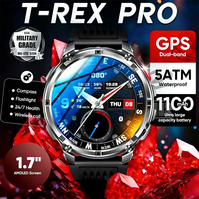 Smartwatch Running Watches For Men - Açık havada askeri akıllı saatler itme