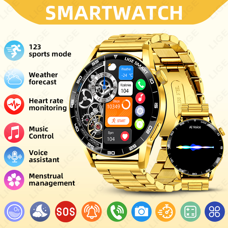 Smartwatch Luxury Watches For Women - LIGE Lüks Akıllı Saat Erkek Kadın