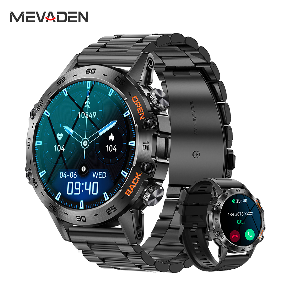 Smartwatch Luxury Watches For Men - MEVADEN Çelik 1.39 inç Erkekler Lüks