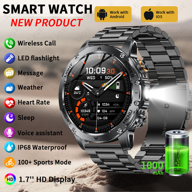 Smartwatch Running Watches For Men - Yeni 1000mAh Pil Akıllı Saat Erkekler