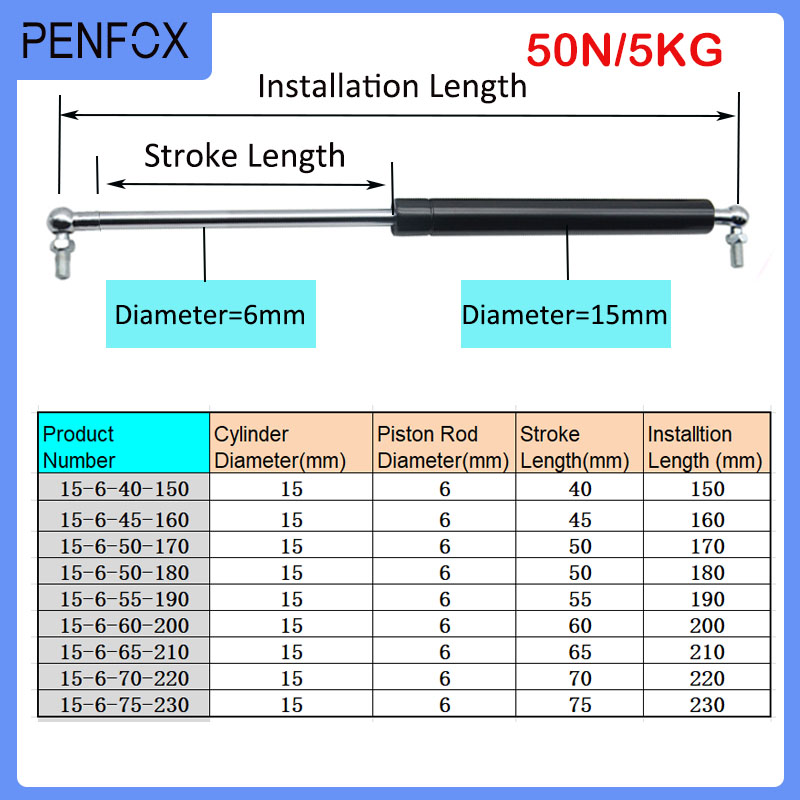 Spring Bar Tool - 1 adet 150-230mm 5 kg/50N gazlı