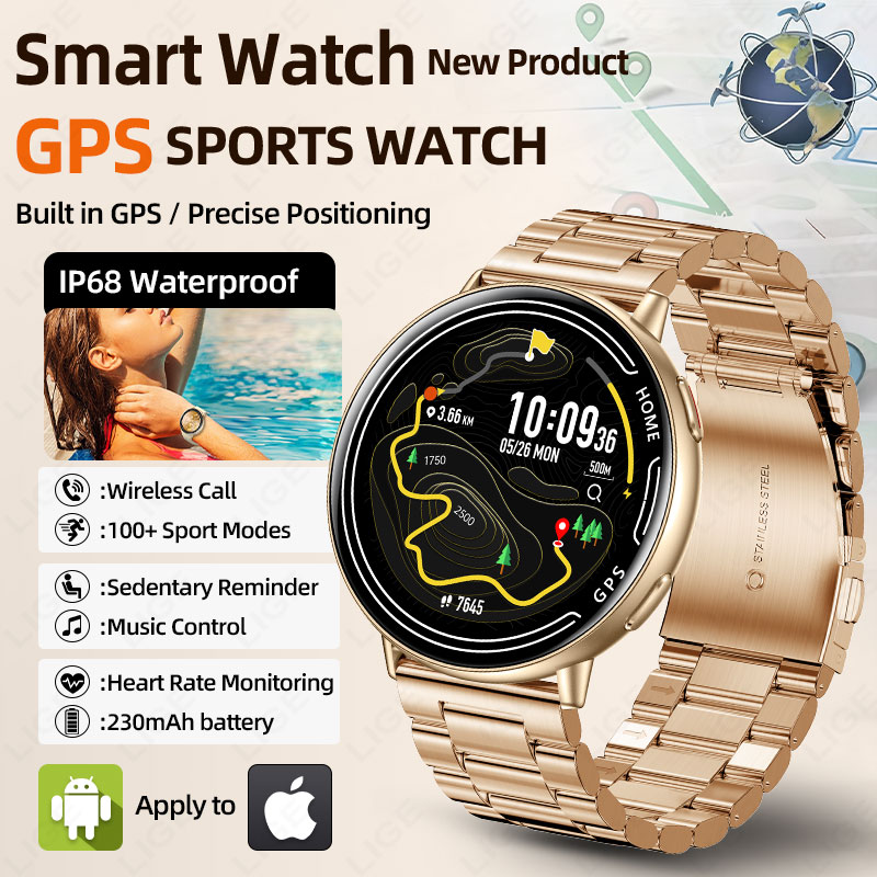 Smartwatch Watches For Women With Gps - LIGE GPS akıllı saat kalp atış