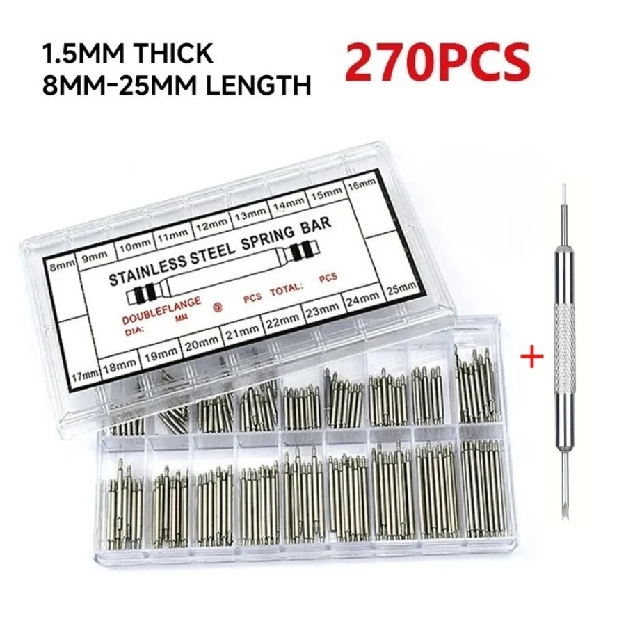 Spring Bar Tool - 270 adet/Kutu Paslanmaz Çelik Yaylı Çubuklar