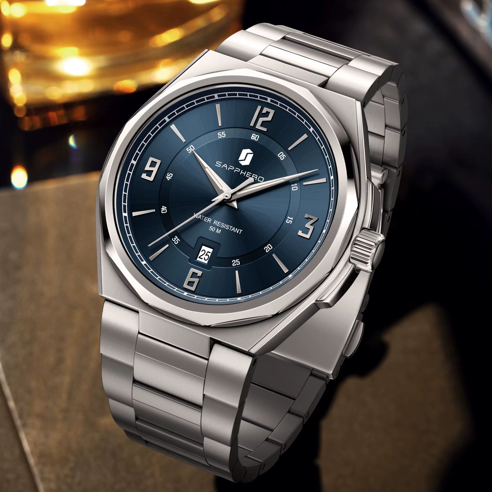 Smartwatch Luxury Watches For Men - SAPPHERO Erkek Kuvars Saat Paslanmaz Çelik