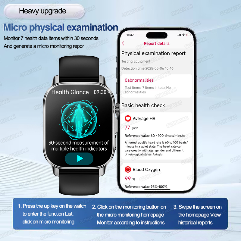 Yeni Sağlık Hizmeti Yapay Zeka - Smartwatch Health Watches For Men incelemesi ve fiyatı