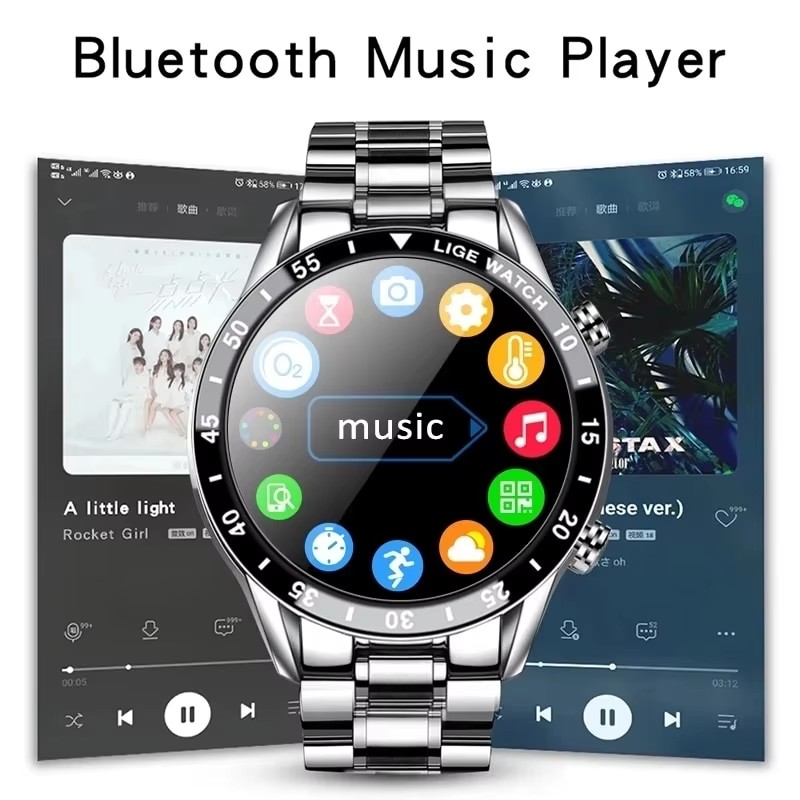 LIGE Yeni Bluetooth Çağrı Akıl - Smartwatch Luxury Watches For Men incelemesi ve fiyatı