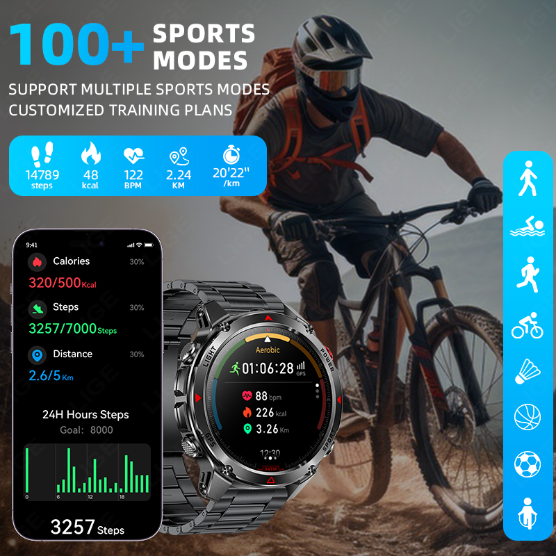 LIGE Yeni Profesyonel GPS Spor - Smartwatch Running Watches For Men incelemesi ve fiyatı