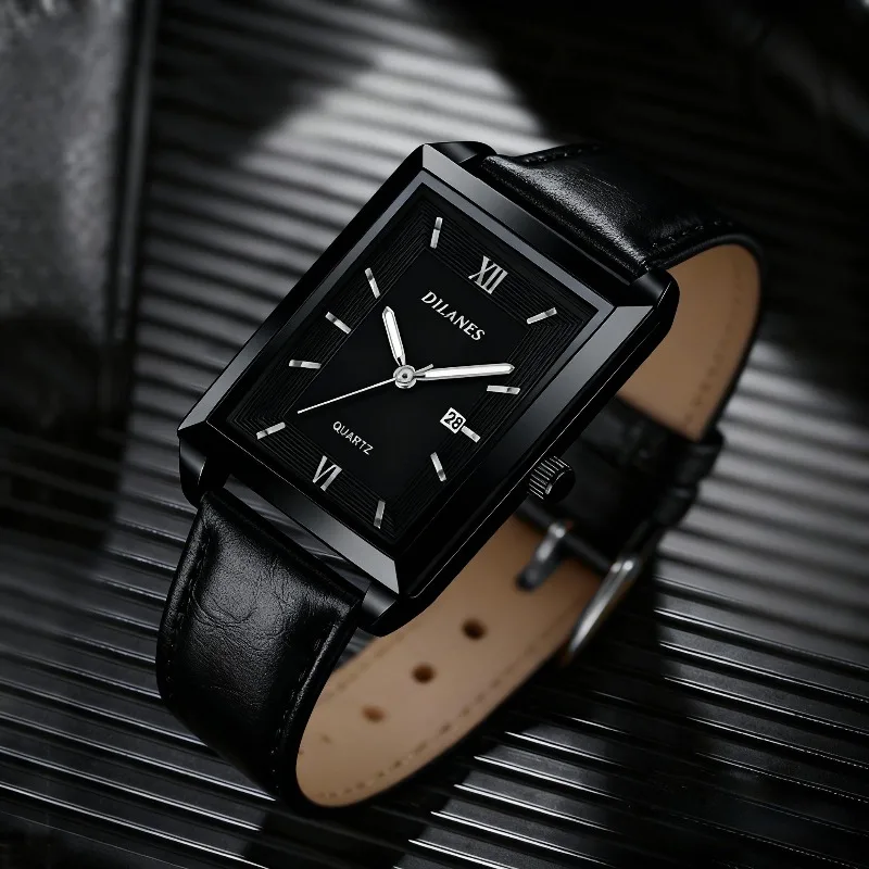 Rahat Deri erkek Saatleri Moda - Smartwatch Square Watches For Men incelemesi ve fiyatı