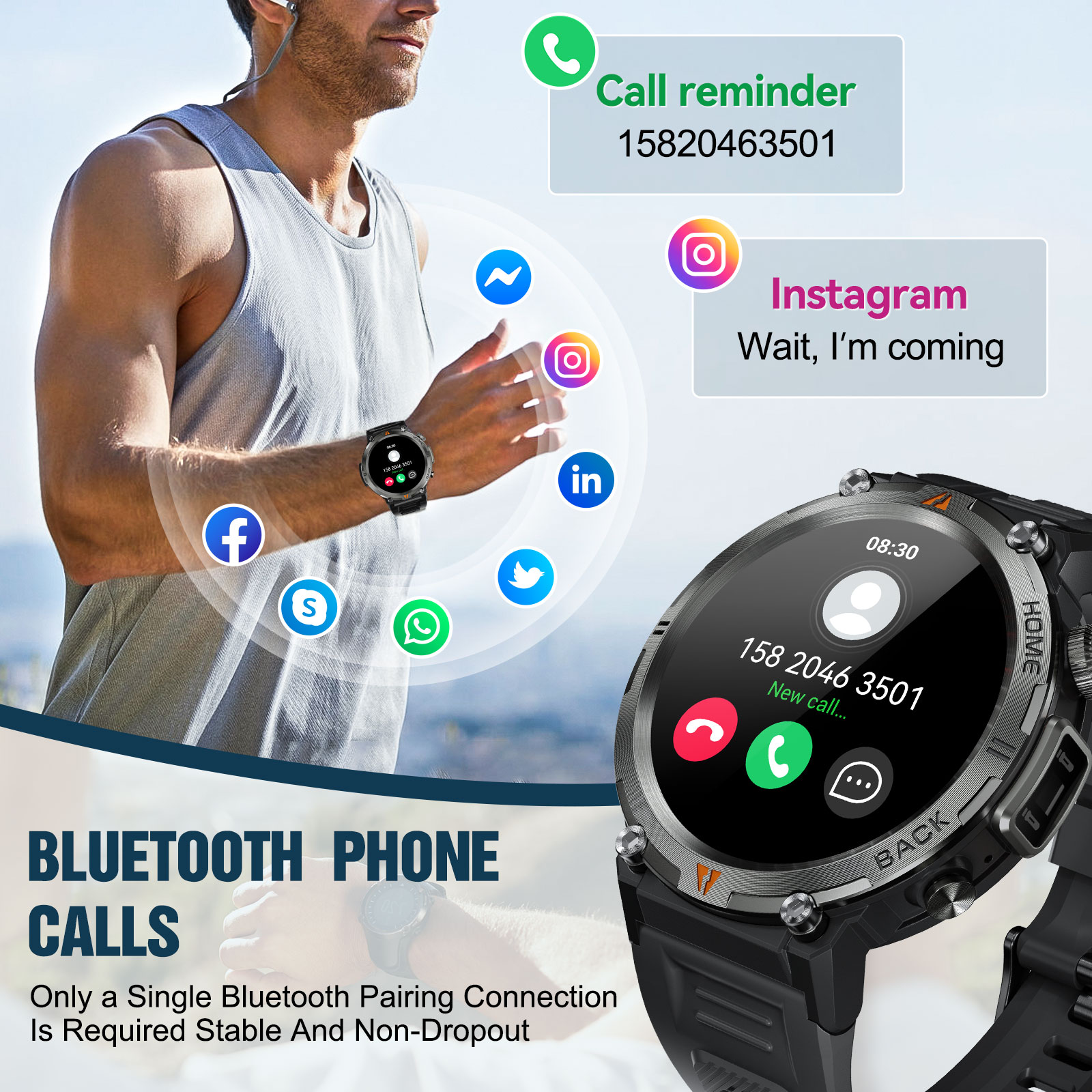 EIGIIS KE3 Bluetooth çağrı akı - Smartwatch Health Watches For Men incelemesi ve fiyatı
