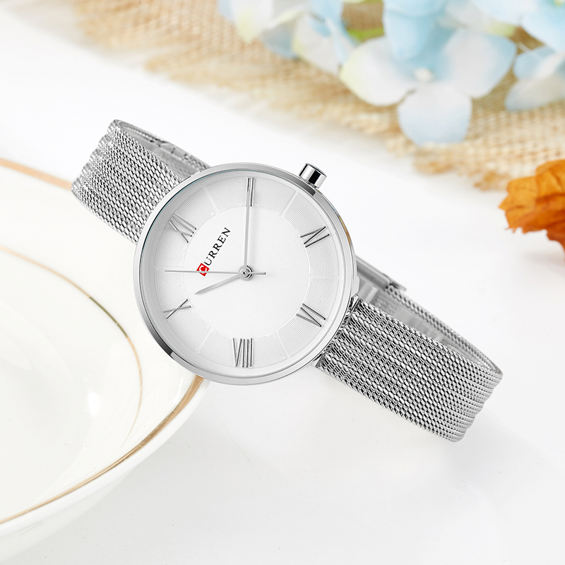 CURREN 9020 Bayanlar için Küçü - Mesh Stainless Strap incelemesi ve fiyatı
