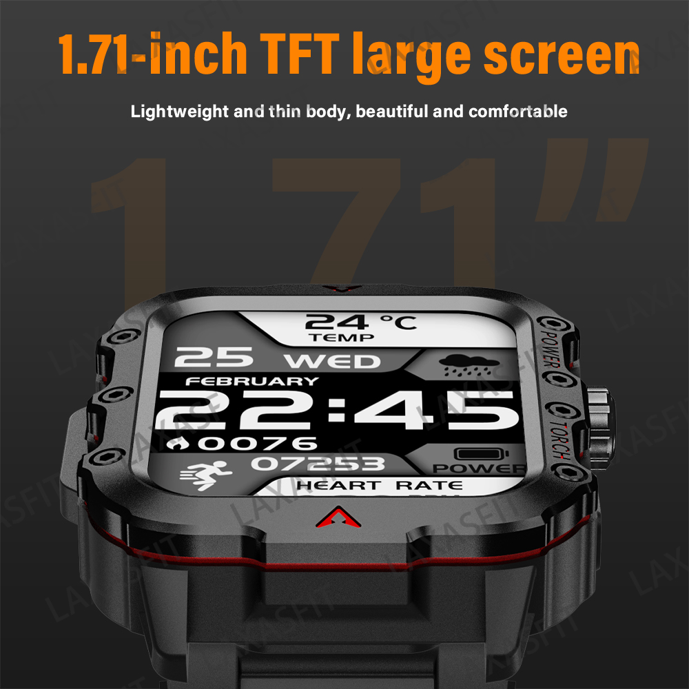 LAXASFIT Yeni akıllı saat Blue - Smartwatch Square Watches For Men incelemesi ve fiyatı