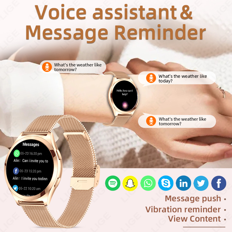 LIGE lüks akıllı saat kadın iç - Smartwatch Luxury Watches For Women incelemesi ve fiyatı