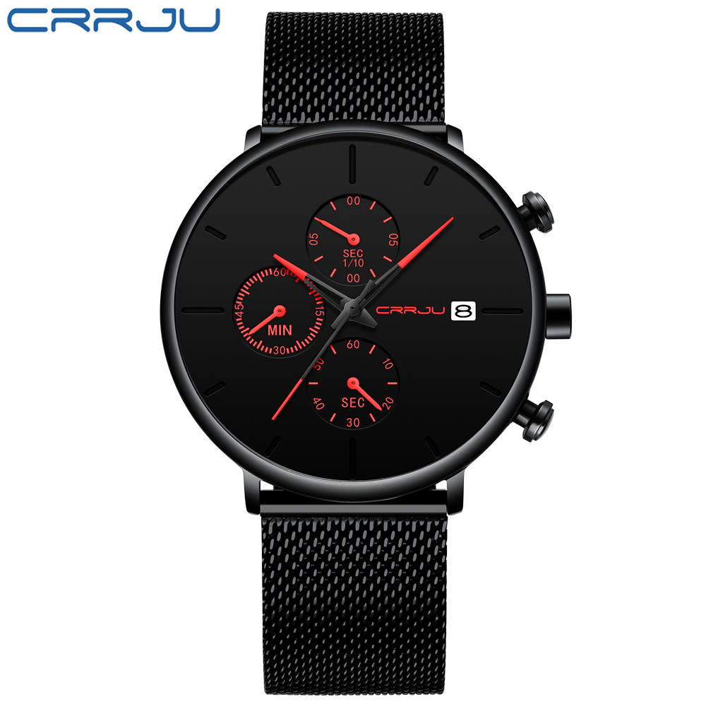 CRRJU Mens saatler lüks spor k - Mesh Stainless Strap incelemesi ve fiyatı
