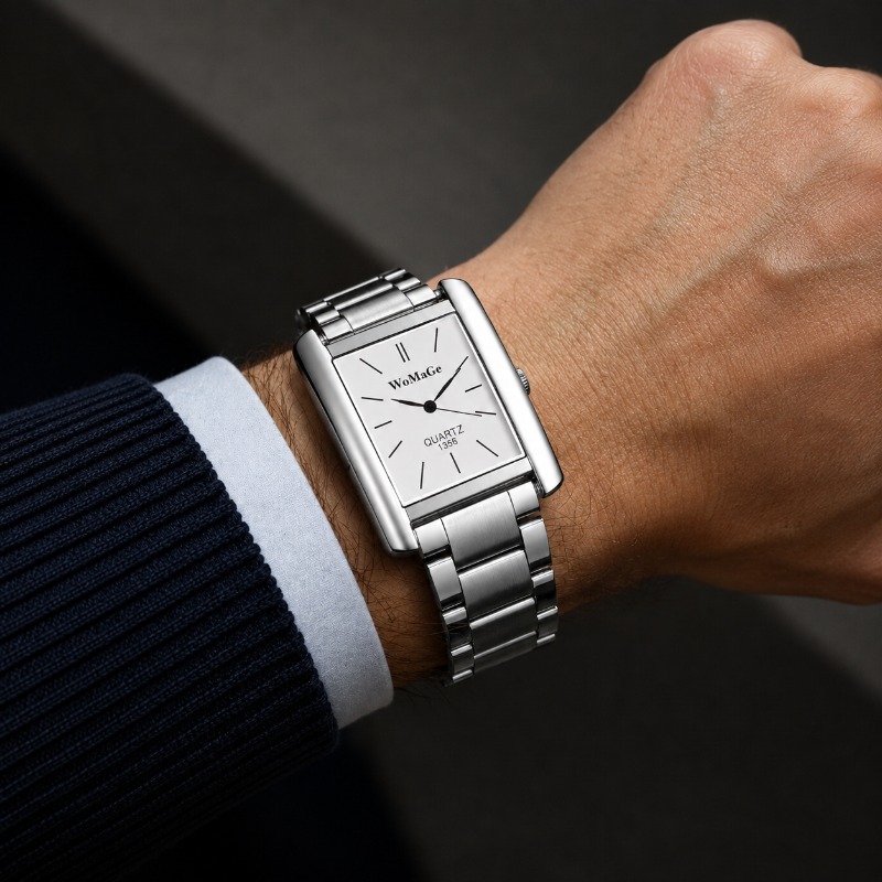 Lüks Paslanmaz Çelik Erkek Saa - Smartwatch Square Watches For Men incelemesi ve fiyatı